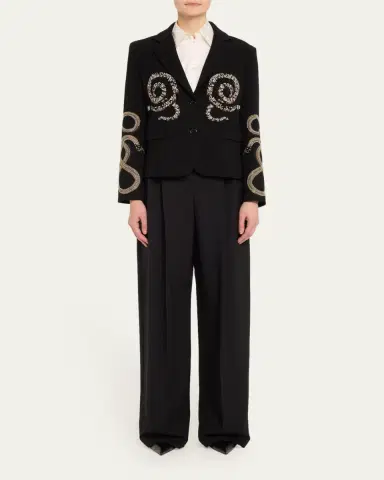 Libertine Reptilian Single-Breasted Short Blazer | Thumbnail 4