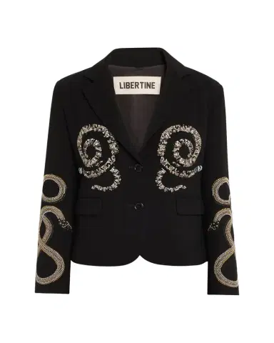 Libertine Reptilian Single-Breasted Short Blazer | Thumbnail 1