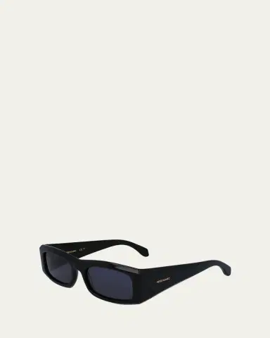 Ferragamo Men's Classic Logo Acetate Rectangle Sunglasses, 57mm | Thumbnail 2