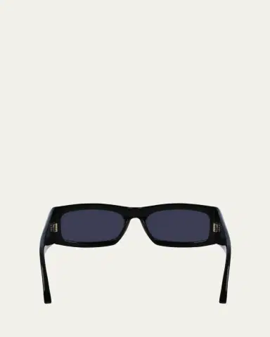 Ferragamo Men's Classic Logo Acetate Rectangle Sunglasses, 57mm | Thumbnail 5