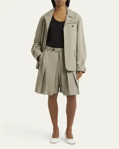 SETCHU Hakama Pleated Wool Shorts | Thumbnail 2
