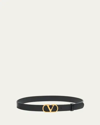 Valentino Garavani VLogo Signature Leather Belt, 30mm | Thumbnail 2