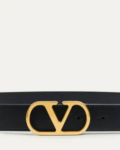 Valentino Garavani VLogo Signature Leather Belt, 30mm | Thumbnail 4
