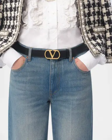 Valentino Garavani VLogo Signature Leather Belt, 30mm | Thumbnail 9