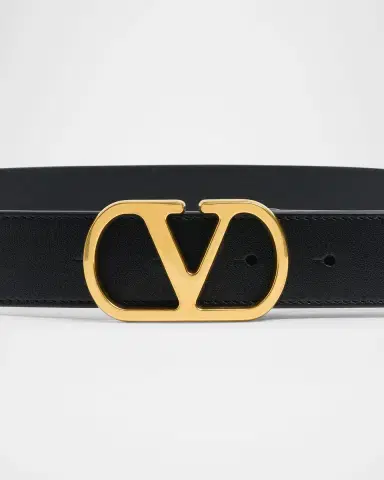 Valentino Garavani VLogo Signature Leather Belt, 30mm | Thumbnail 10