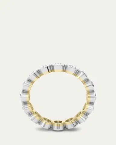 HauteCarat 18K Oval Cut Bezel Lab Grown Diamond Eternity Band, 6.0tcw | Thumbnail 4 HauteCarat 18K Oval Cut Bezel Lab Grown Diamond Eternity Band, 6.0tcw | Thumbnail 4