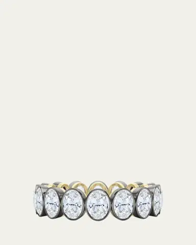 HauteCarat 18K Oval Cut Bezel Lab Grown Diamond Eternity Band, 6.0tcw | Thumbnail 5 HauteCarat 18K Oval Cut Bezel Lab Grown Diamond Eternity Band, 6.0tcw | Thumbnail 5