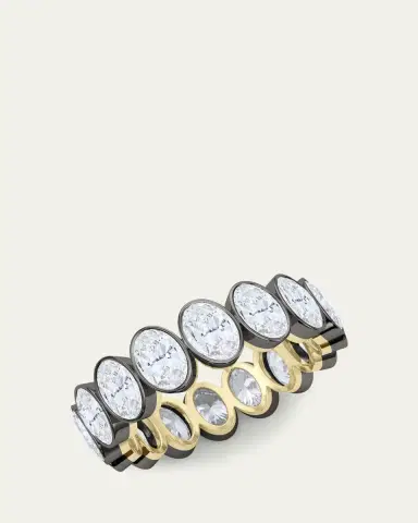 HauteCarat 18K Oval Cut Bezel Lab Grown Diamond Eternity Band, 6.0tcw | Thumbnail 6 HauteCarat 18K Oval Cut Bezel Lab Grown Diamond Eternity Band, 6.0tcw | Thumbnail 6