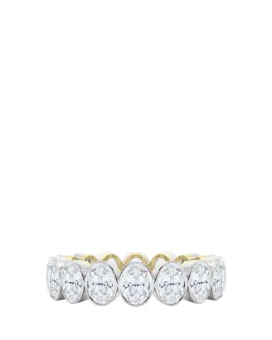 HauteCarat 18K Oval Cut Bezel Lab Grown Diamond Eternity Band, 6.0tcw | Thumbnail 1 HauteCarat 18K Oval Cut Bezel Lab Grown Diamond Eternity Band, 6.0tcw | Thumbnail 1