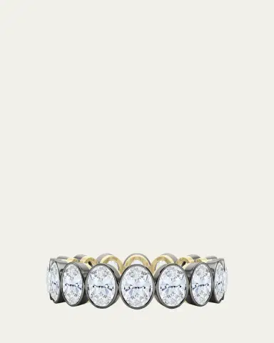 HauteCarat 18K Oval Cut Bezel Lab Grown Diamond Eternity Band, 7.5tcw | Thumbnail 5 HauteCarat 18K Oval Cut Bezel Lab Grown Diamond Eternity Band, 7.5tcw | Thumbnail 5