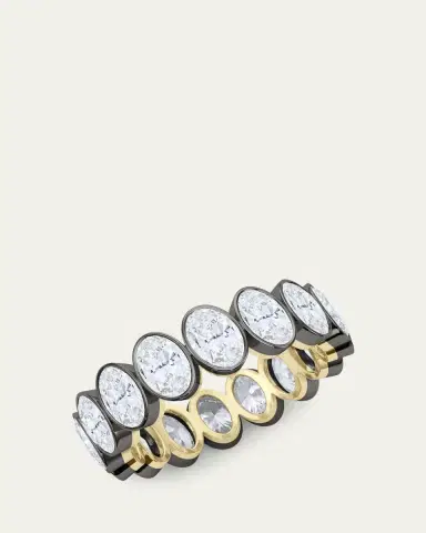 HauteCarat 18K Oval Cut Bezel Lab Grown Diamond Eternity Band, 7.5tcw | Thumbnail 6 HauteCarat 18K Oval Cut Bezel Lab Grown Diamond Eternity Band, 7.5tcw | Thumbnail 6