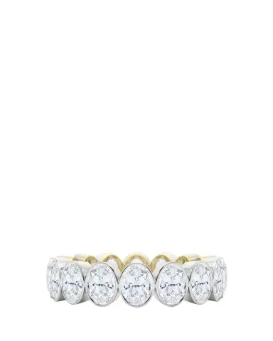 HauteCarat 18K Oval Cut Bezel Lab Grown Diamond Eternity Band, 7.5tcw | Thumbnail 1 HauteCarat 18K Oval Cut Bezel Lab Grown Diamond Eternity Band, 7.5tcw | Thumbnail 1