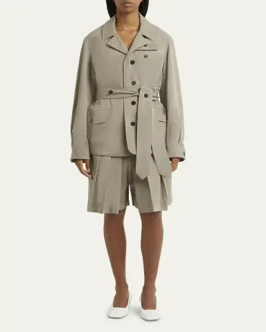 SETCHU Travel Self-Tie Wool Safari Jacket | Thumbnail 2 SETCHU Travel Self-Tie Wool Safari Jacket | Thumbnail 2