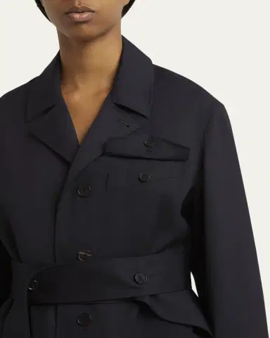SETCHU Travel Self-Tie Wool Gabardine Safari Jacket | Thumbnail 5 SETCHU Travel Self-Tie Wool Gabardine Safari Jacket | Thumbnail 5