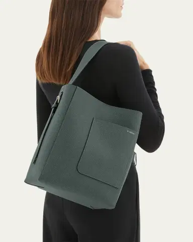 Valextra Secchiello Medium Leather Bucket Bag | Thumbnail 5