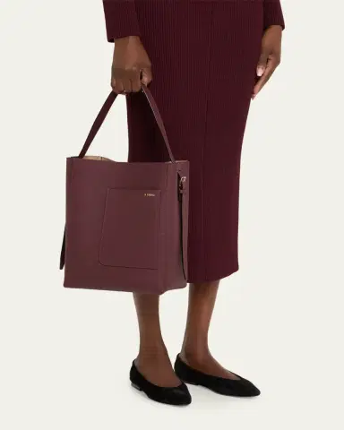 Valextra Secchiello Medium Leather Bucket Bag | Thumbnail 8