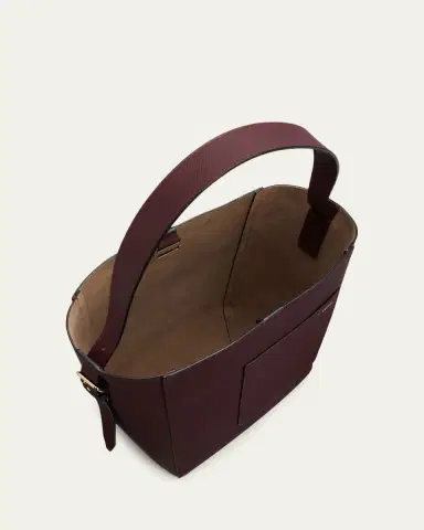 Valextra Secchiello Medium Leather Bucket Bag | Thumbnail 10