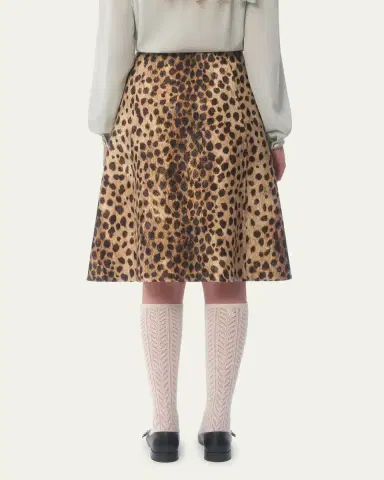Valentino Garavani Leopard A-Line Wool Skirt | Thumbnail 3 Valentino Garavani Leopard A-Line Wool Skirt | Thumbnail 3
