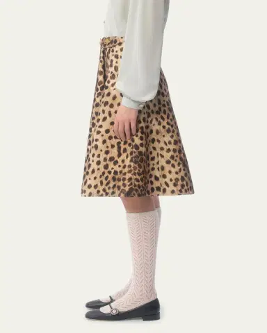 Valentino Garavani Leopard A-Line Wool Skirt | Thumbnail 4 Valentino Garavani Leopard A-Line Wool Skirt | Thumbnail 4