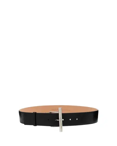McQueen Silvertone Cross-Bar Leather Wide Sling Belt | Thumbnail 1
