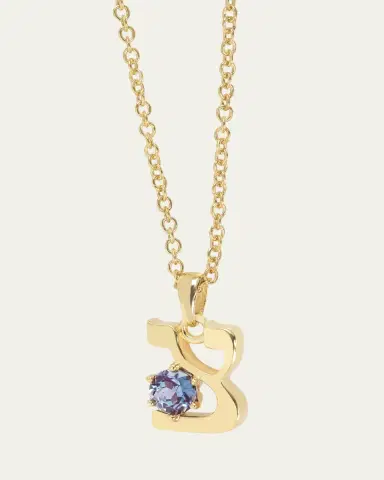 Procaccia Jewelry 18K Gold Hebrew ZADI Initial Necklace | Thumbnail 6