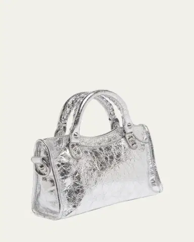 Balenciaga Le City Mini Metallic Leather Top-Handle Bag | Thumbnail 3 Balenciaga Le City Mini Metallic Leather Top-Handle Bag | Thumbnail 3