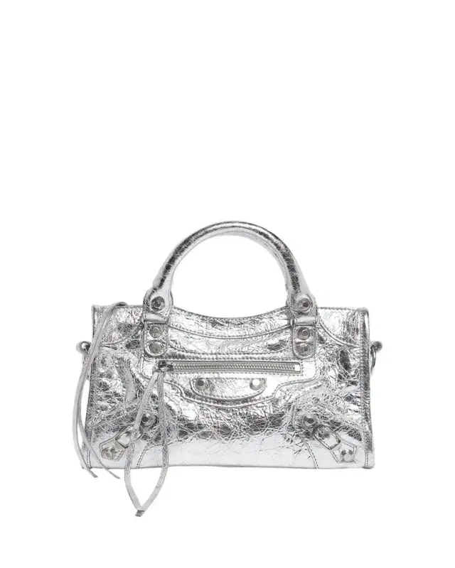 Balenciaga Le City Mini Metallic Leather Top-Handle Bag