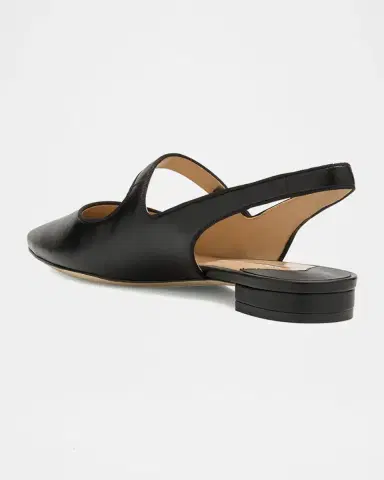 Manolo Blahnik Campari Leather Mary Jane Slingback Flats | Thumbnail 3