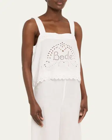 BODE Belvoir Broderie Anglaise Lace Tank Top | Thumbnail 4 BODE Belvoir Broderie Anglaise Lace Tank Top | Thumbnail 4
