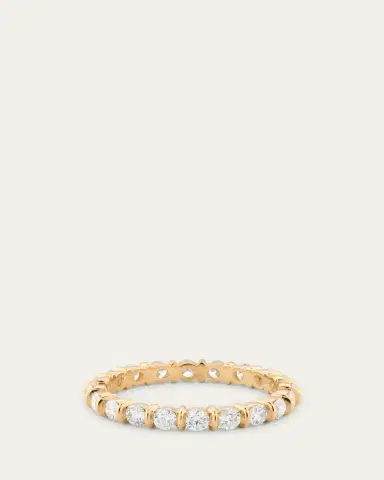 Lizzie Mandler Fine Jewelry 18K Yellow Gold Small Bubble Bar Diamond Eternity Ring | Thumbnail 4