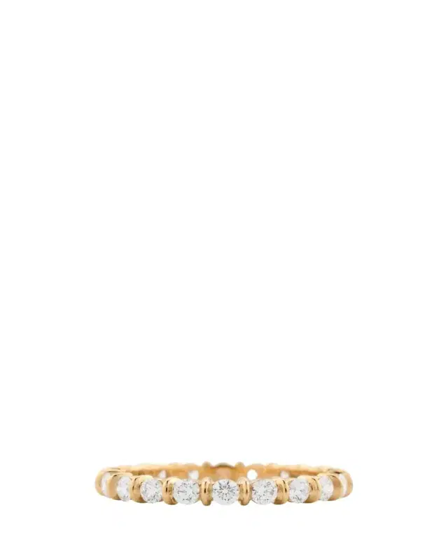 Lizzie Mandler Fine Jewelry 18K Yellow Gold Small Bubble Bar Diamond Eternity Ring