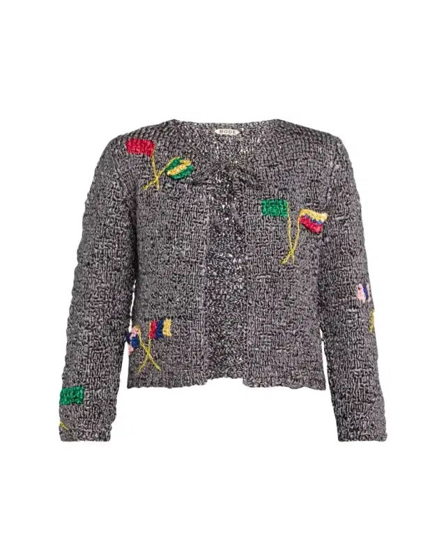 Bode Promenade Raised Flag Crochet Cardigan