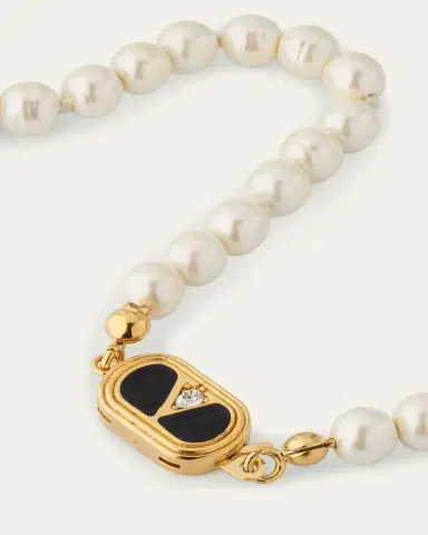 Valentino Garavani VLOGO Akoya Pearl Layered Ovalette Necklace | Thumbnail 3