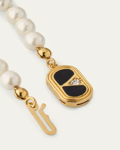 Valentino Garavani VLOGO Akoya Pearl Layered Ovalette Necklace | Thumbnail 4