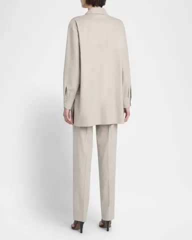 THE ROW Komako Button Down Wool Cashmere Blouse | Thumbnail 2