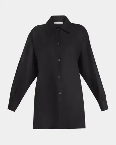 THE ROW Komako Button Down Wool Cashmere Blouse | Thumbnail 12