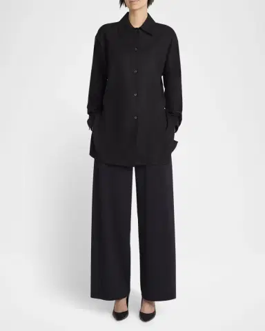 THE ROW Komako Button Down Wool Cashmere Blouse | Thumbnail 13