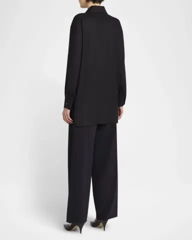 THE ROW Komako Button Down Wool Cashmere Blouse | Thumbnail 14