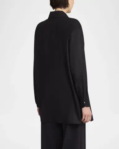 THE ROW Komako Button Down Wool Cashmere Blouse | Thumbnail 16
