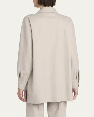 THE ROW Komako Button Down Wool Cashmere Blouse | Thumbnail 19