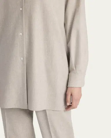 THE ROW Komako Button Down Wool Cashmere Blouse | Thumbnail 21