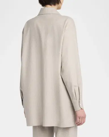 THE ROW Komako Button Down Wool Cashmere Blouse | Thumbnail 5