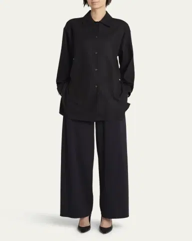 THE ROW Komako Button Down Wool Cashmere Blouse | Thumbnail 8