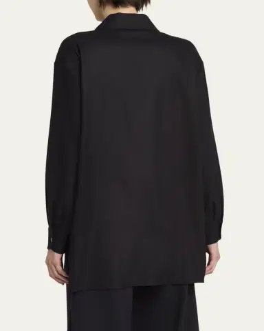 THE ROW Komako Button Down Wool Cashmere Blouse | Thumbnail 9
