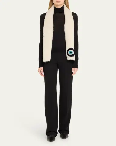 Pologeorgis Evil Eye Merino Shearling Scarf | Thumbnail 2 Pologeorgis Evil Eye Merino Shearling Scarf | Thumbnail 2