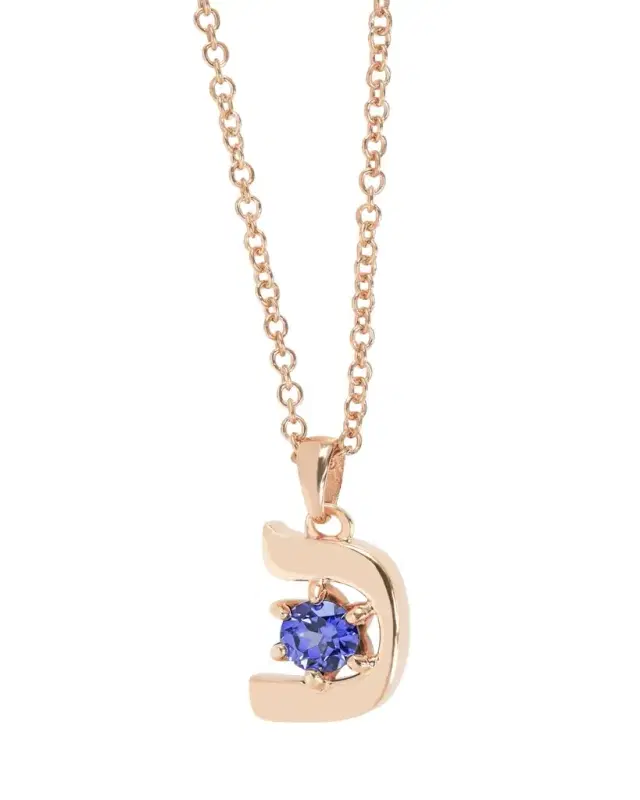Procaccia Jewelry 18K Gold Hebrew KHAF Initial Necklace