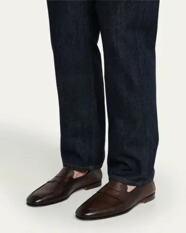 Santoni Men's Carlos Reverse Goodyear Leather Loafers | Thumbnail 3 Santoni Men's Carlos Reverse Goodyear Leather Loafers | Thumbnail 3