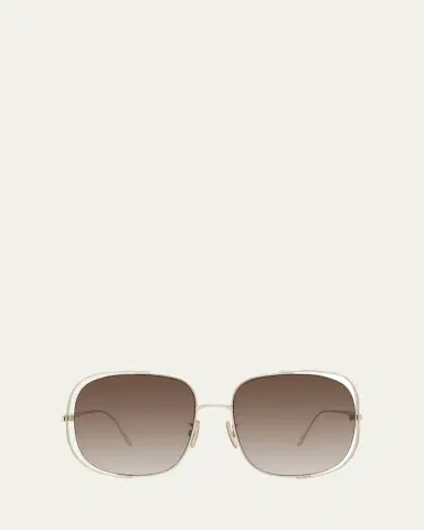 Loewe Metal Logo-Print Rectangle Sunglasses | Thumbnail 4 Loewe Metal Logo-Print Rectangle Sunglasses | Thumbnail 4