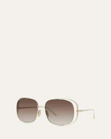 Loewe Metal Logo-Print Rectangle Sunglasses | Thumbnail 5 Loewe Metal Logo-Print Rectangle Sunglasses | Thumbnail 5