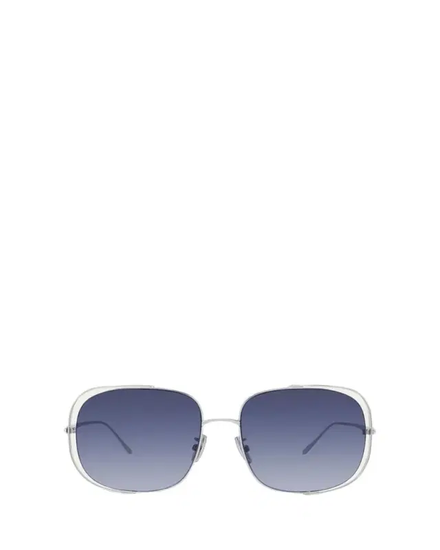 Metal Logo-Print Rectangle Sunglasses